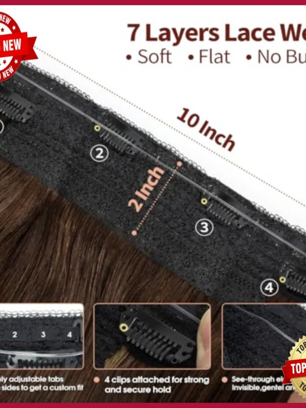 18 Inch Real Human Hair Halo Extensions with Invisible Wire and Clips